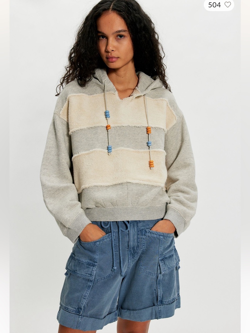 Free People Camp Crush Hoodie In Heather Grey NWT Size M
